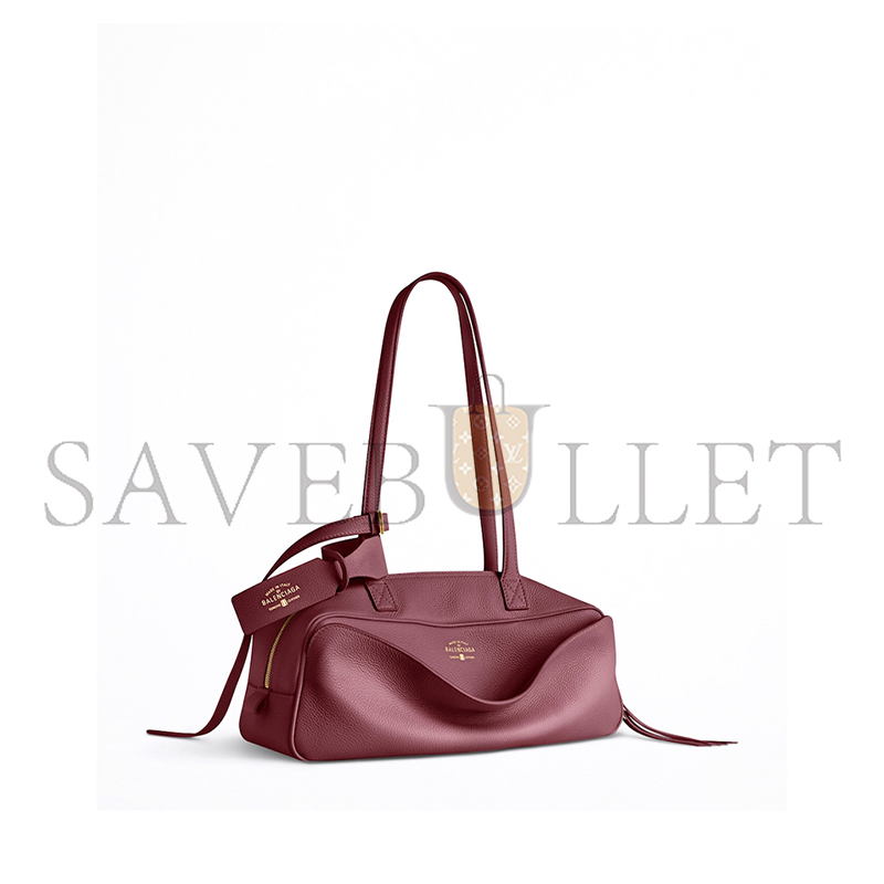 BALENCIAGA SMALL LEATHER CARRIE BOWLING TOP-HANDLE BAG 8329202 (31*12*12cm)